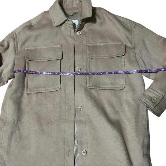 Abercrombie & Fitch Tan Oversized Shirt Jacket Size Medium Shacket - Picture 9 of 16